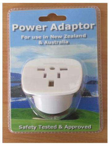 3 Pin Adaptor - White - NZ Certified