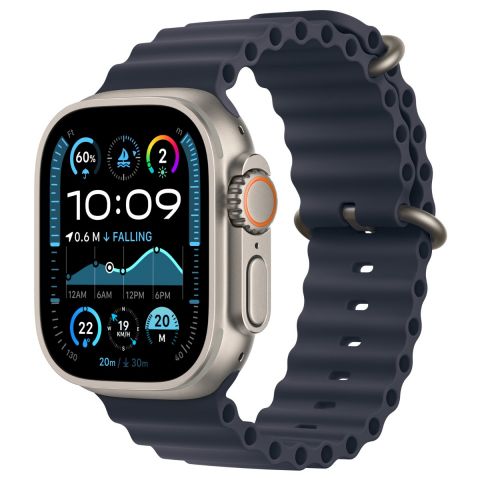 Apple Watch Ultra 2 GPS+Cellular 49mm Natural Titanium Case with Navy Ocean Band MX4D3