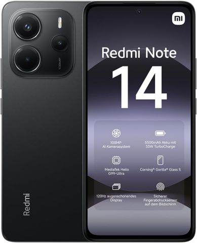 Xiaomi Redmi Note 14 4G 8GB RAM 256GB Dual SIM Global Version-Black