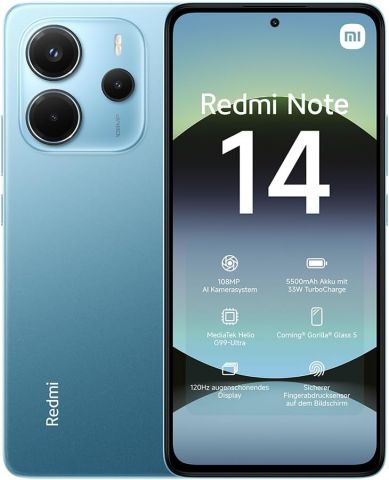 Xiaomi Redmi Note 14 4G 8GB RAM 256GB Dual SIM Global Version-Blue