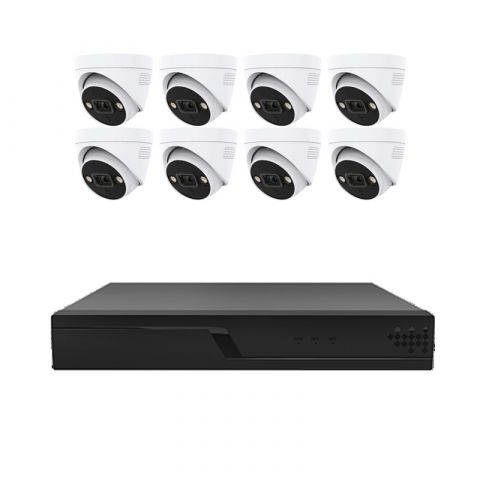 JFTECH 8-channel PoE NVR + 5MP PoE Dome IP Camera*8