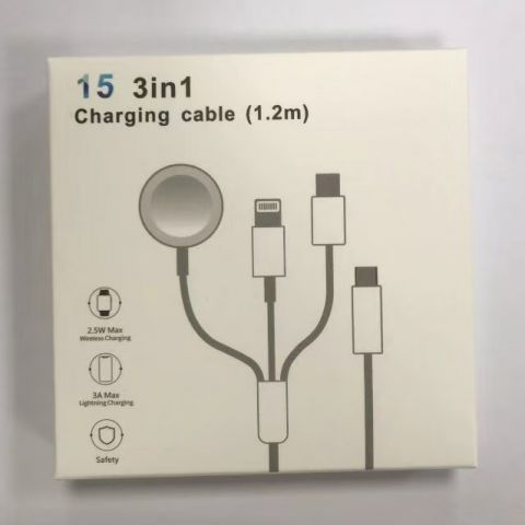 3 in 1 Charging cable 1.2m For Apple Devices