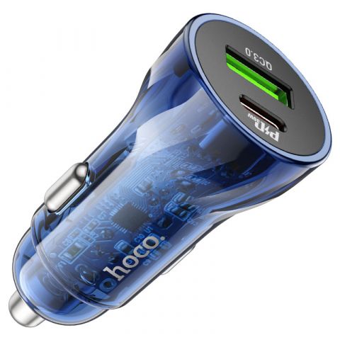 HOCO 30W PD+QC (USB A & C) Super Fast Car Charger (Z47A)