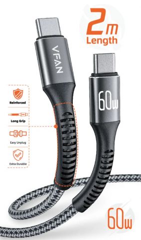 VFAN X22 60W 1 Meter USB-C to USB-C