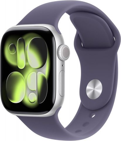 Apple Watch Series 11 GPS 42mm Silver Aluminium Case with Purple Fog Sport Band - S/M (MEU64)