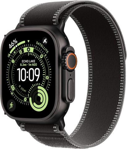 Apple Watch Ultra 3 GPS + Cellular 49mm Black Titanium Case with Black/Charcoal Trail Loop - M/L (MF1H4)