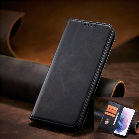 Samsung Galaxy S21 Ultra Kingok Leather-like Foldable Case-Black