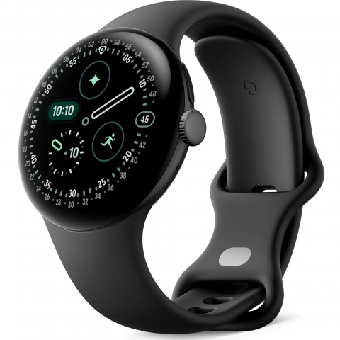 Google Pixel Watch 4 45mm Bluetooth/WiFi Smart Watch-Matte Black with Obsidian Active Band