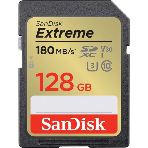 SanDisk Extreme SDXC SD Card 128GB 180MB/s UHS-3 Class 10